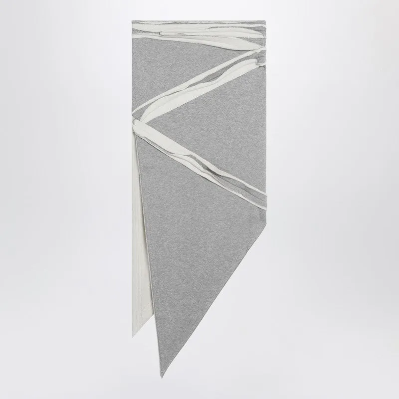 Asymmetric Grey Mélange Cotton Skirt sold by Wanan Luxury product image thumbnail 2