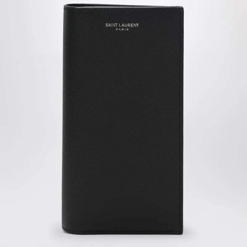 Black Continental Wallet In Pebbled Leather made by Yves Saint Laurent
