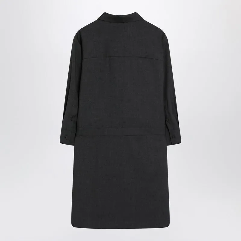 Grey Shirt Dress In Wool sold by Wanan Luxury product image thumbnail 2