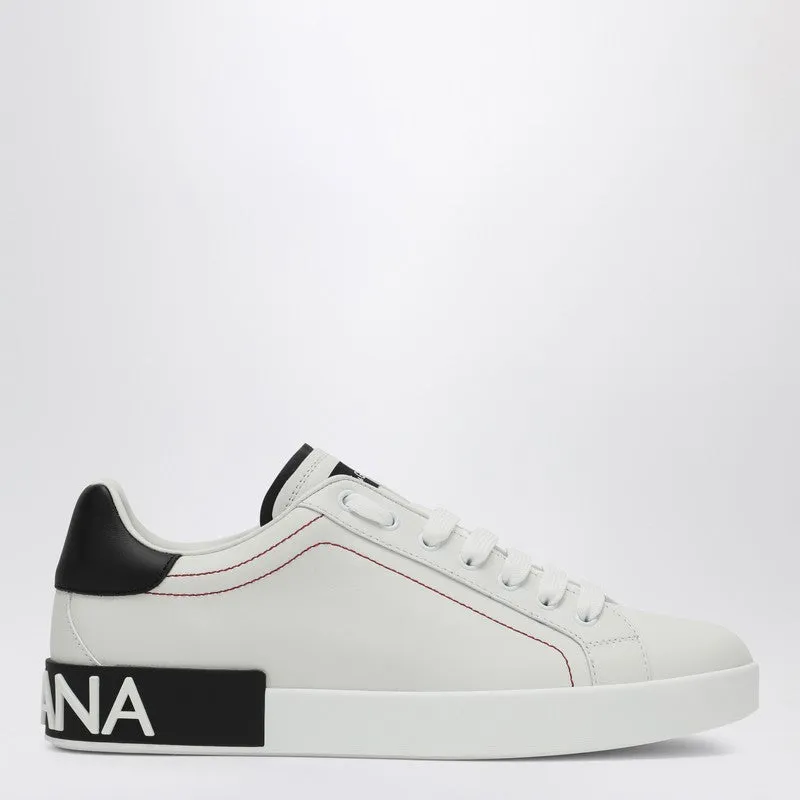 Portofino White/Black Leather Sneaker made by Dolce & Gabanna