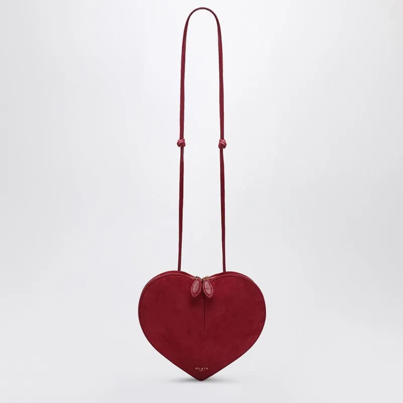 Le Coeur Raspberry Suede Leather Bag sold by Wanan Luxury