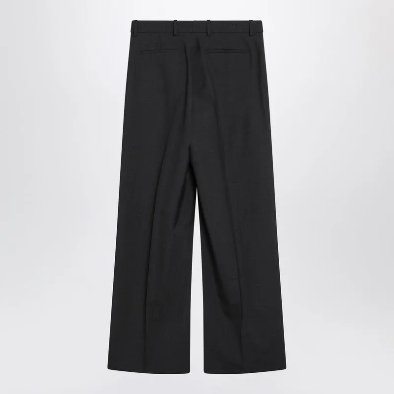 Wide-Leg Grey Wool Trousers sold by Wanan Luxury product image thumbnail 2