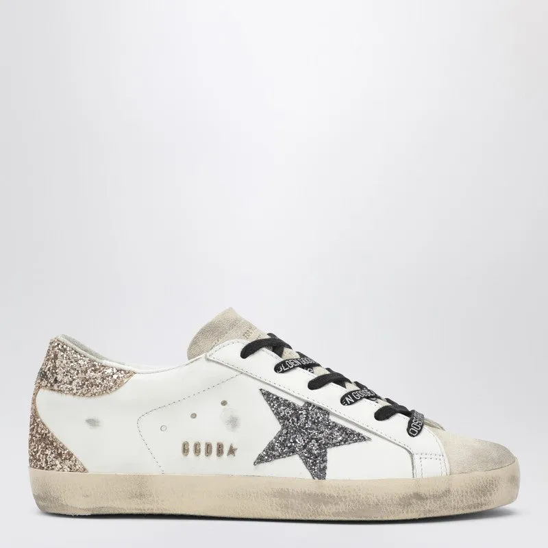 White/Silver/Gold Super-Star Sneaker sold by Wanan Luxury