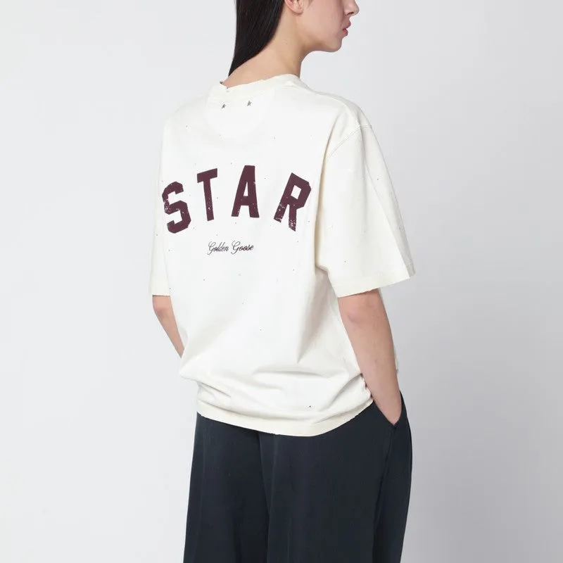 White Vintage Cotton Star T-Shirt sold by Wanan Luxury product image thumbnail 2