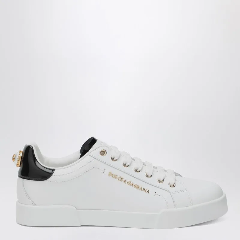 White/Gold Leather Portofino Sneakers made by Dolce & Gabanna