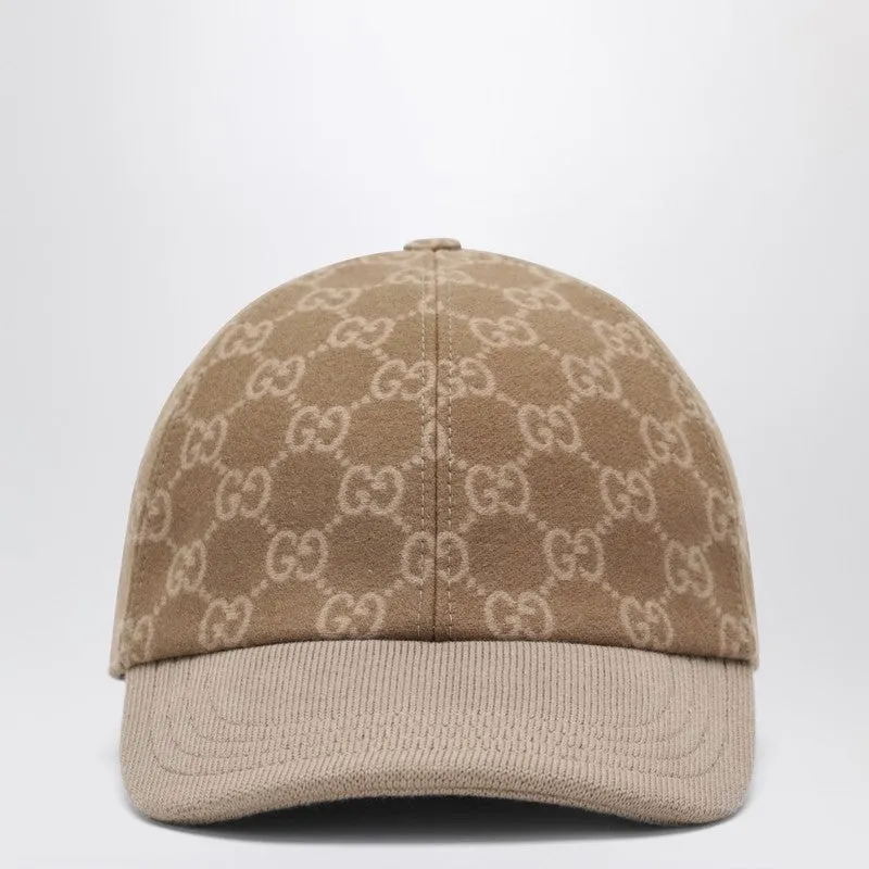 Beige Gg Knit Fabric Baseball Cap sold by Wanan Luxury