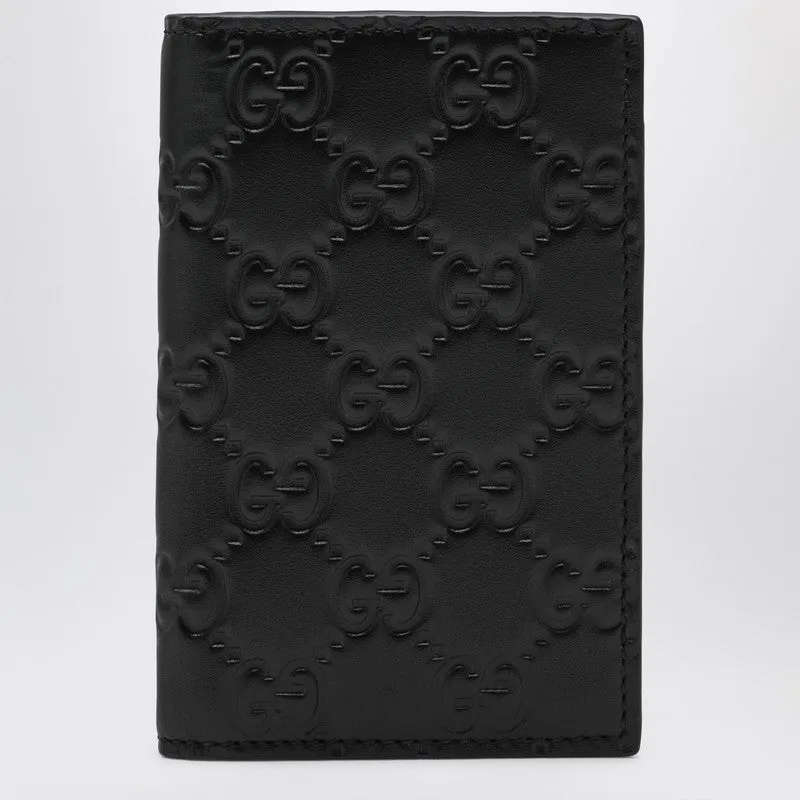 Black Gg Emblem Vertical Card Holder sold by Wanan Luxury