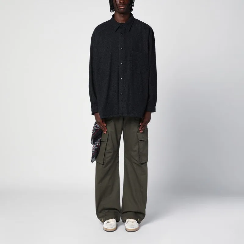 Charcoal Grey Wool And Cashmere Overshirt made by destin