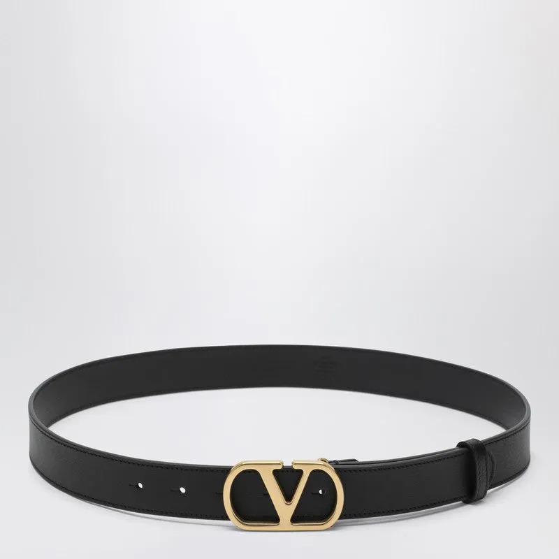 Black 3 Cm Vlogo Signature Leather Belt sold by Wanan Luxury