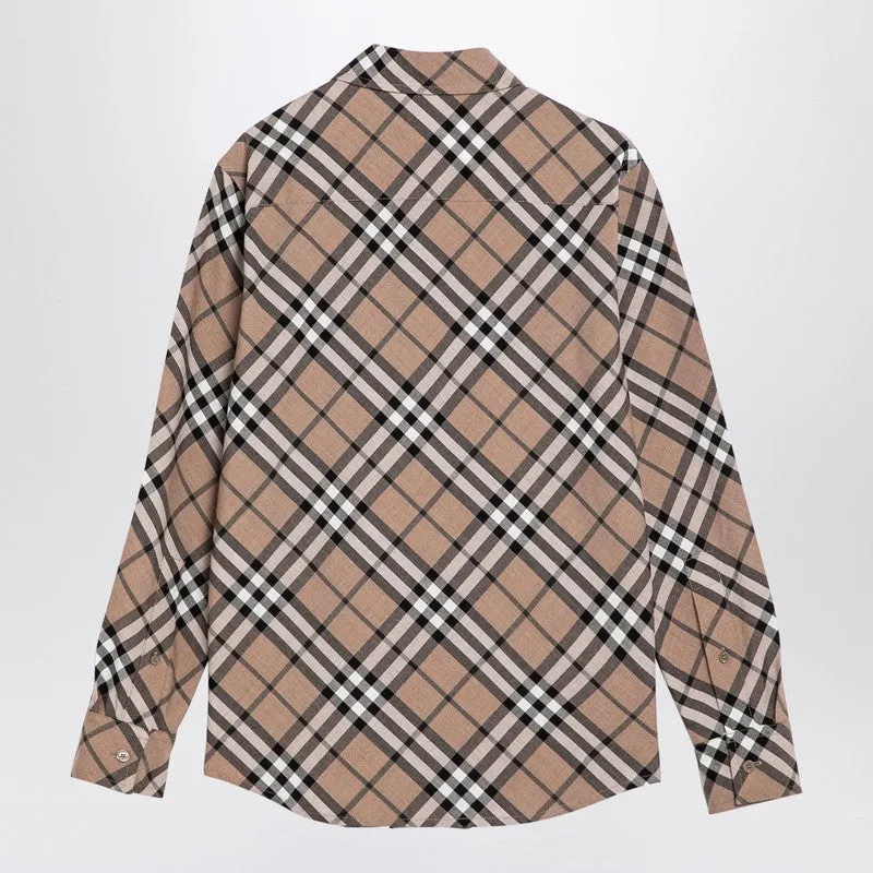 Check Pattern Wool Blend Shirt sold by Wanan Luxury product image thumbnail 2