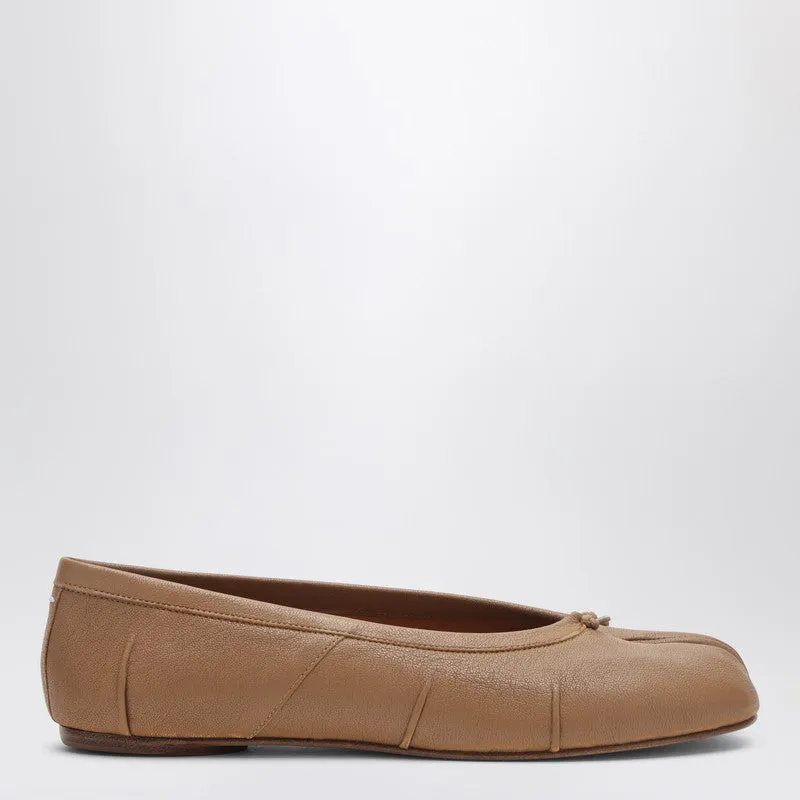 Tabi New Beige Leather Ballet Flats sold by Wanan Luxury