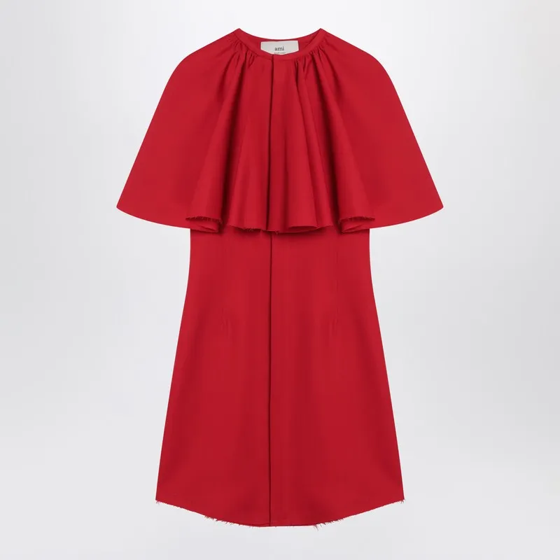 Mini Red Wool Dress made by Ami