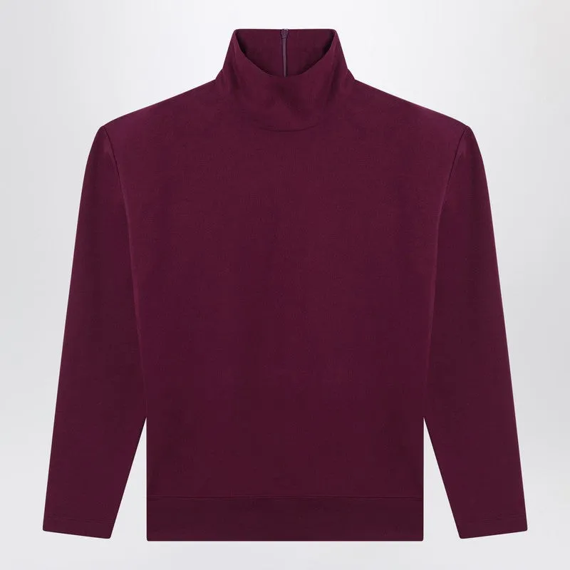 Boxy Purple Cotton Sweater sold by Wanan Luxury