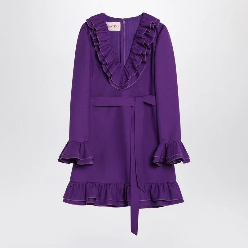 Purple Wool And Silk Mini Dress sold by Wanan Luxury