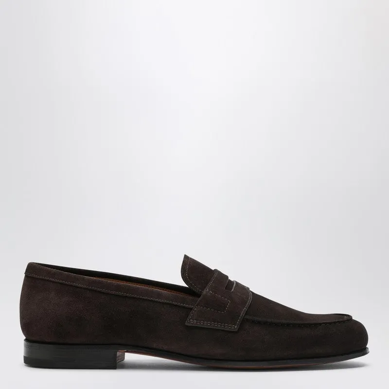 Brown Heswall Suede Leather Loafers sold by Wanan Luxury