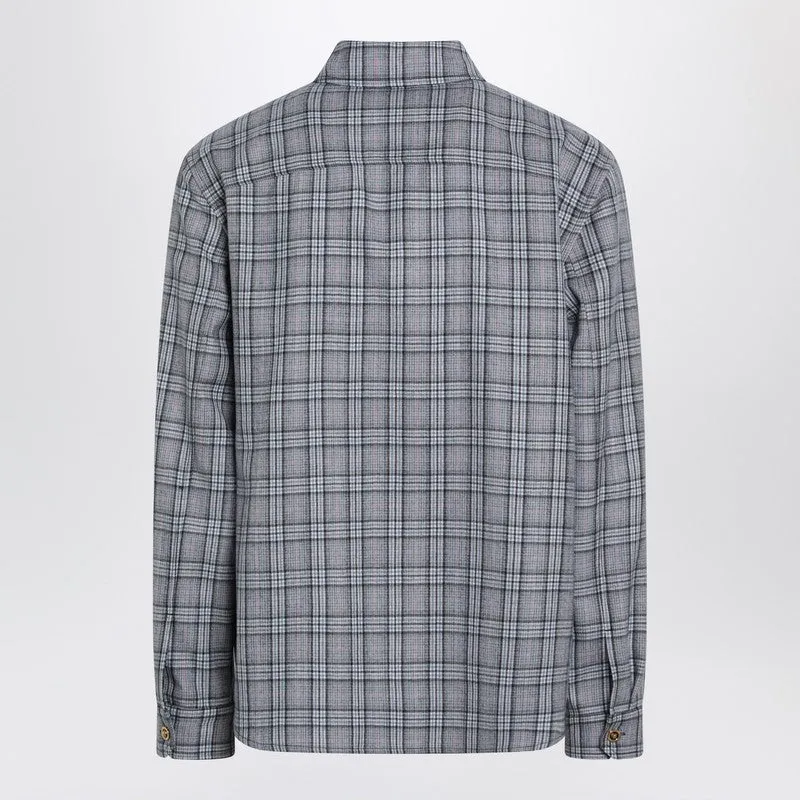 Light Blue Zip-Up Checked Shirt sold by Wanan Luxury product image thumbnail 2