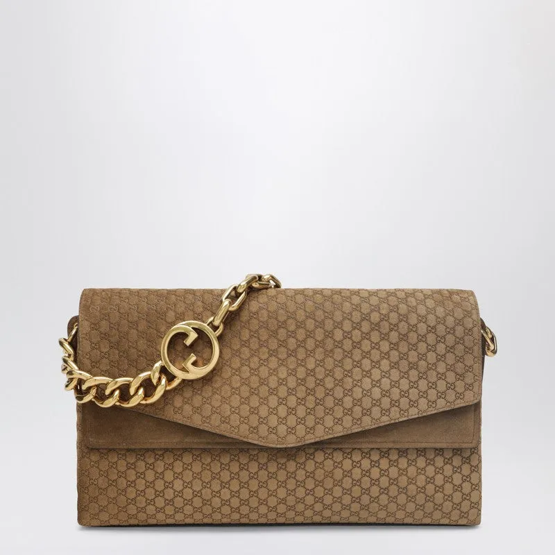 Large Beige Gg Suede Shoulder Bag sold by Wanan Luxury
