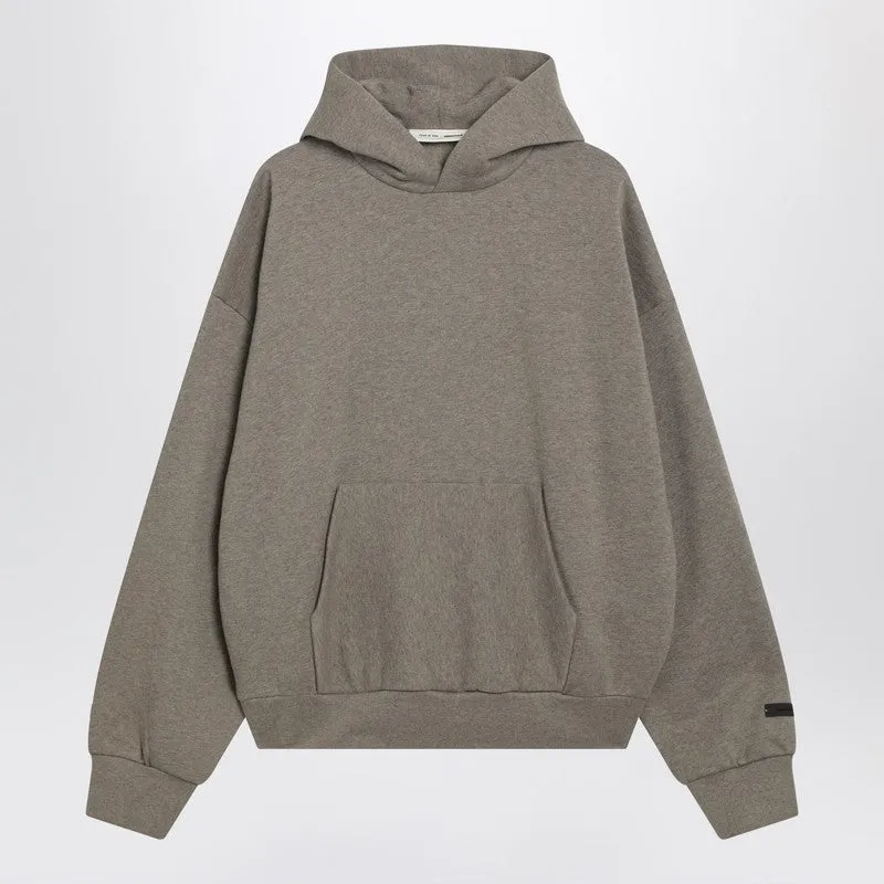 Grey Mélange Hoodie With Logo Print sold by Wanan Luxury