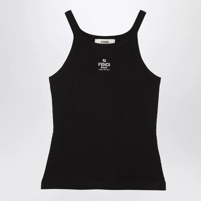 Black Tank Top With Logo sold by Wanan Luxury