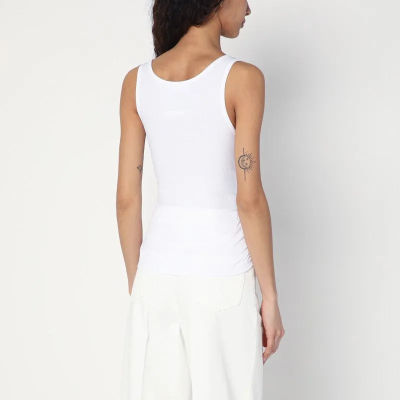White Tank Top In Cotton With Laces sold by Wanan Luxury product image thumbnail 2