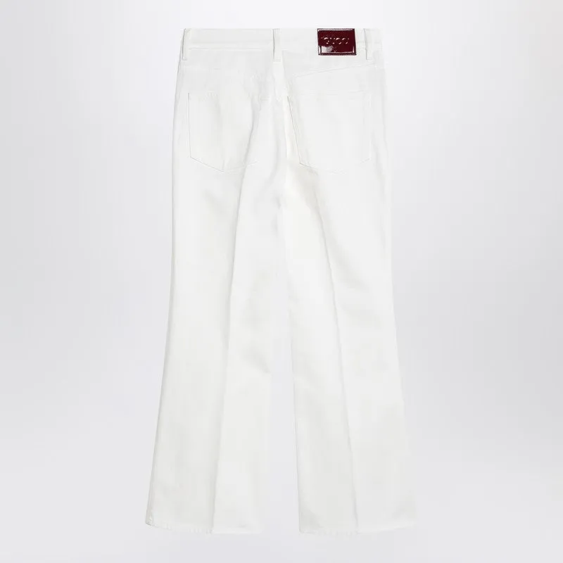 Short White Flare Trousers sold by Wanan Luxury product image thumbnail 2