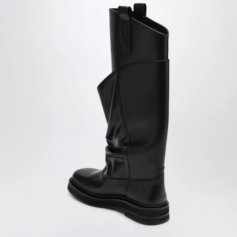 Black Leather La Passeggiata Boots sold by Wanan Luxury product image thumbnail 2