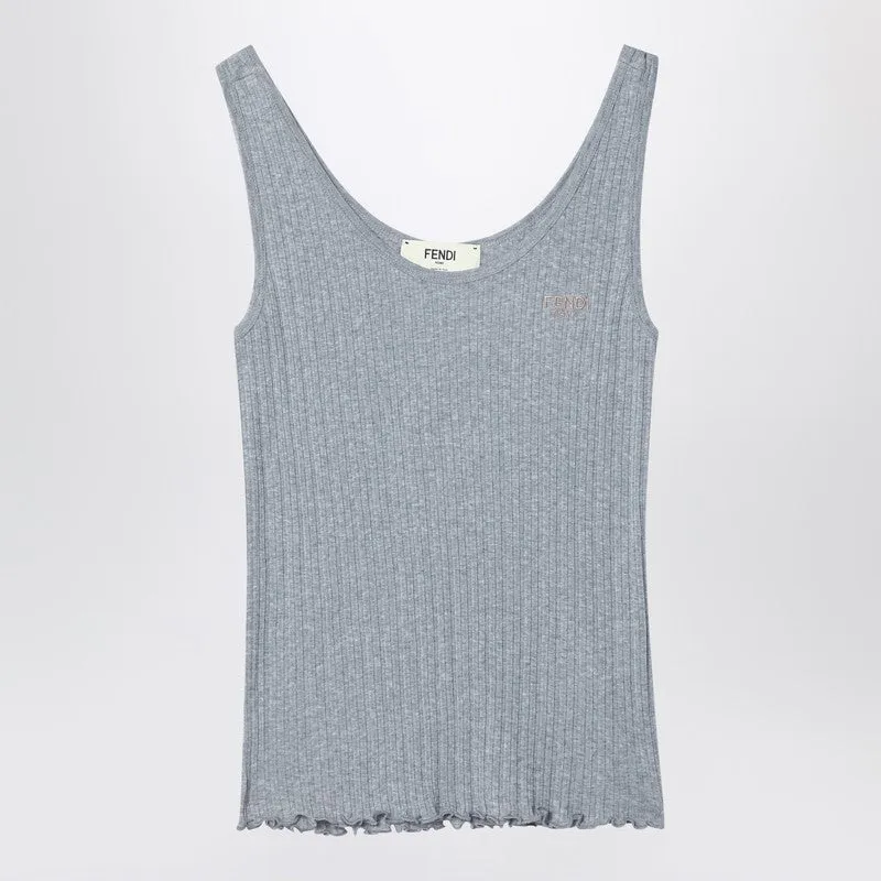 Grey Jersey Tank Top sold by Wanan Luxury
