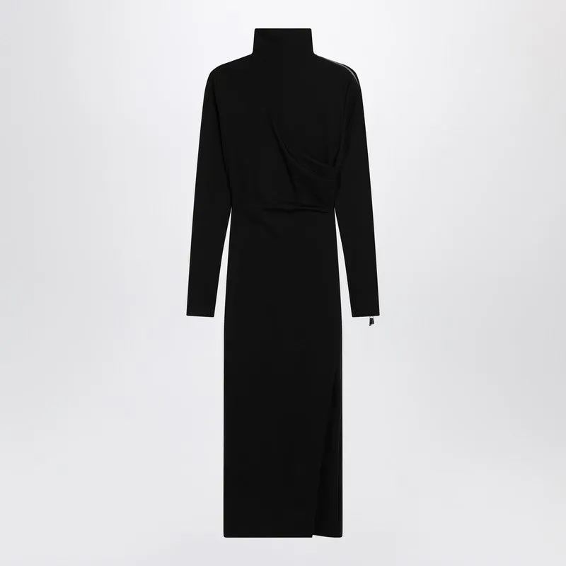 Black Turtleneck Dress With Zip Detail sold by Wanan Luxury