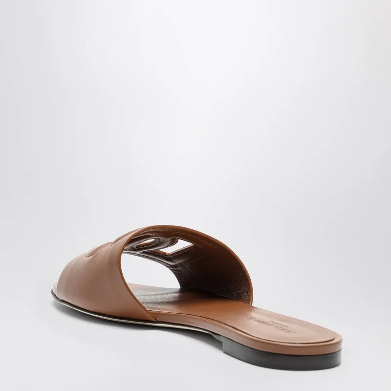 Brown Leather Slides With Dg Logo sold by Wanan Luxury product image thumbnail 2