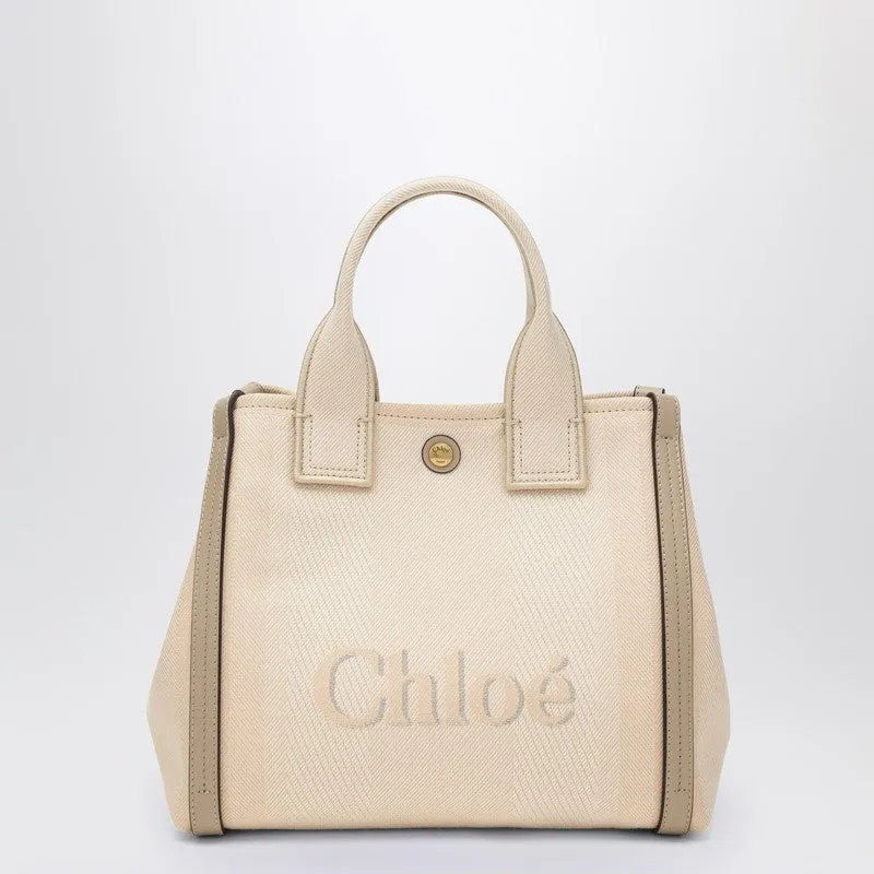 Carry Small Tote Bag In Blushy Beige Canvas sold by Wanan Luxury product image thumbnail 2