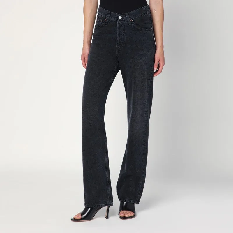 Black V-Waist Kelly Jeans In Recycled Denim made by Agolde