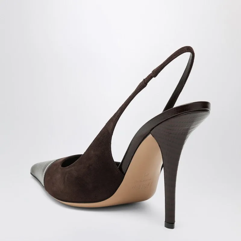 Brown Suede And Leather Slingback sold by Wanan Luxury product image thumbnail 2
