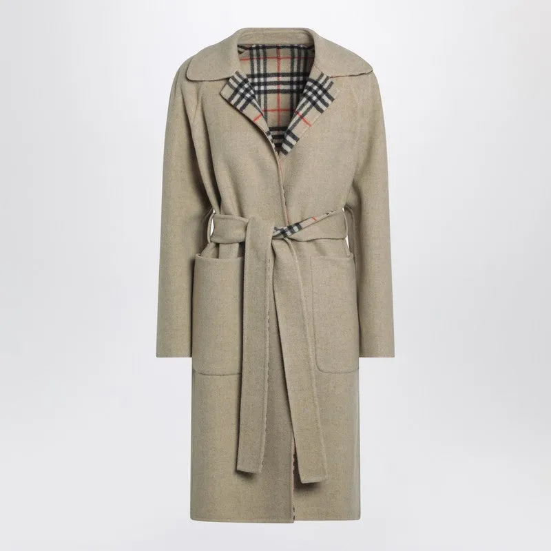Sand Reversible Wool Coat sold by Wanan Luxury