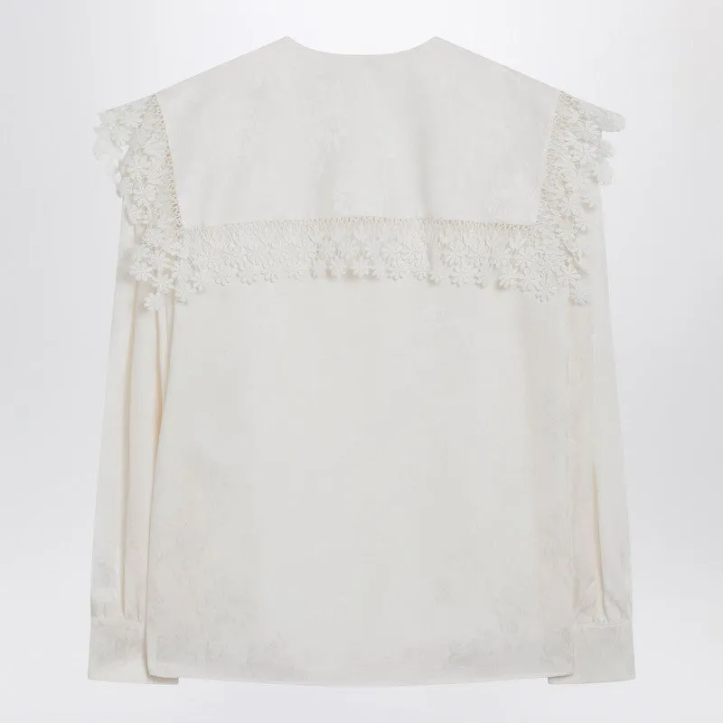 Jacquard And Lace Blouse With Oversized Collar sold by Wanan Luxury product image thumbnail 2