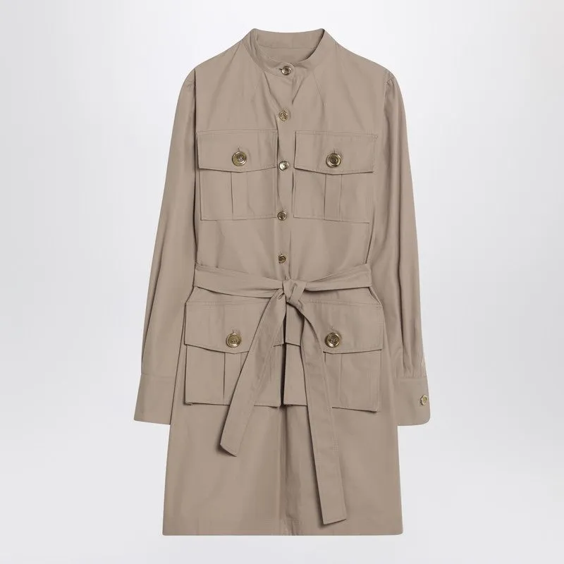 Taupe Safari Dress In Poplin made by Givenchy