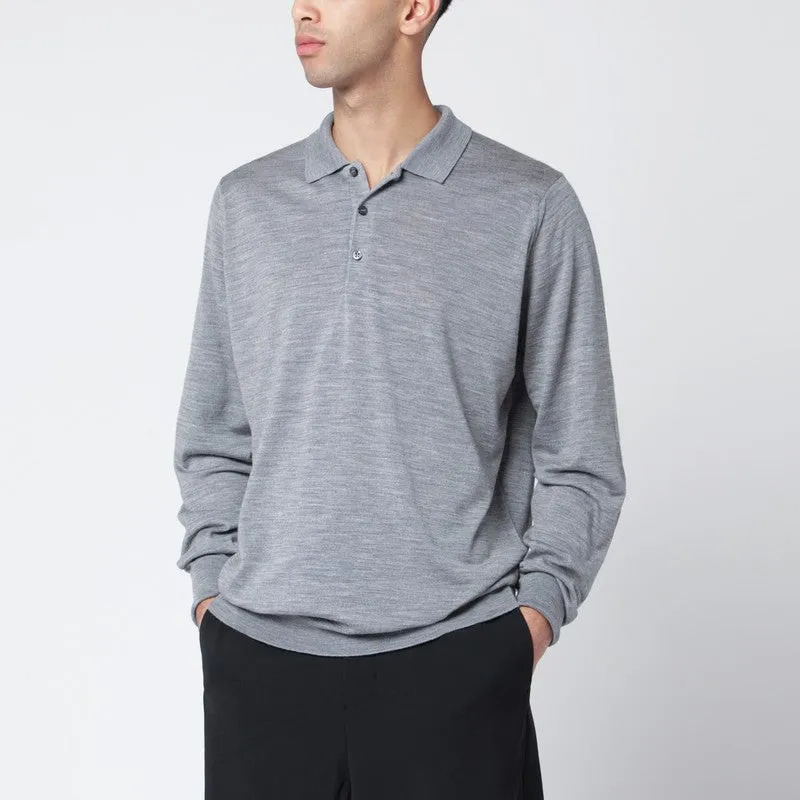 Light Grey Wool Polo Shirt sold by Wanan Luxury