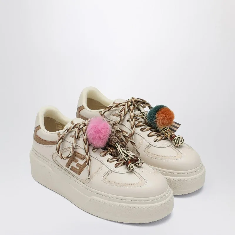 Fendi Match Low Top Platform In White Leather With Charm sold by Wanan Luxury