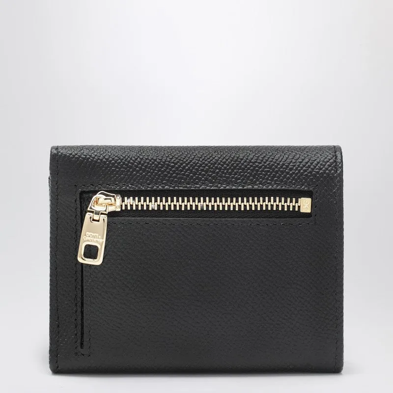 Black Dauphine Leather Wallet With Logo Plaque sold by Wanan Luxury product image thumbnail 2