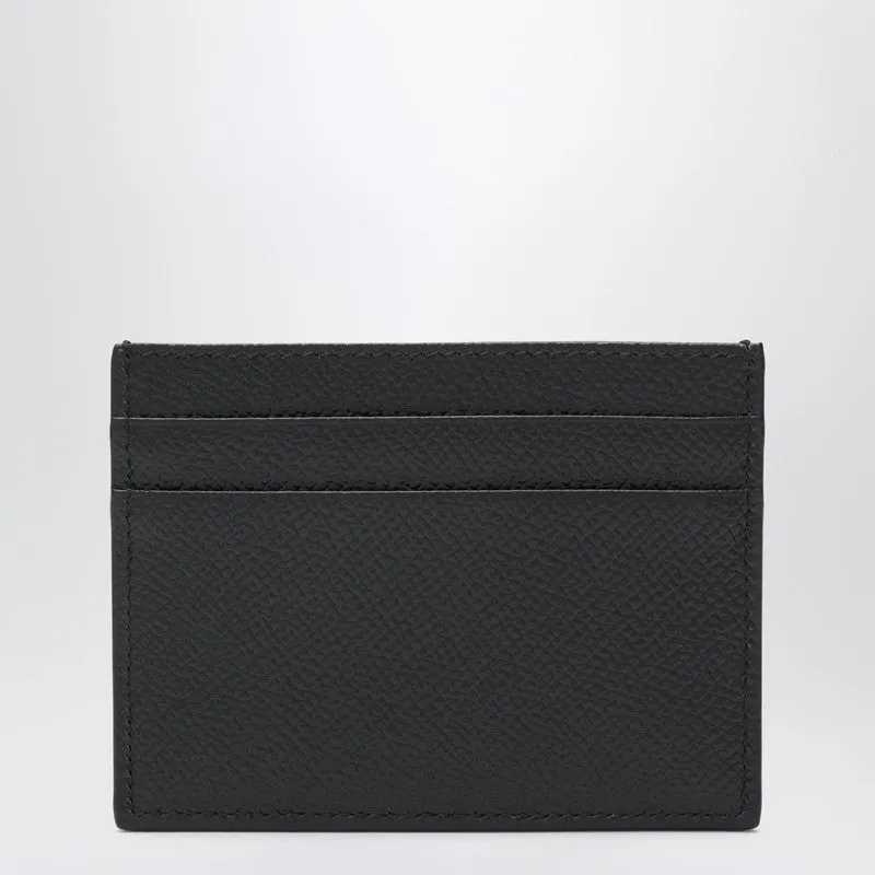 Black Dauphine Leather Card Holder With Logo Plaque sold by Wanan Luxury product image thumbnail 2