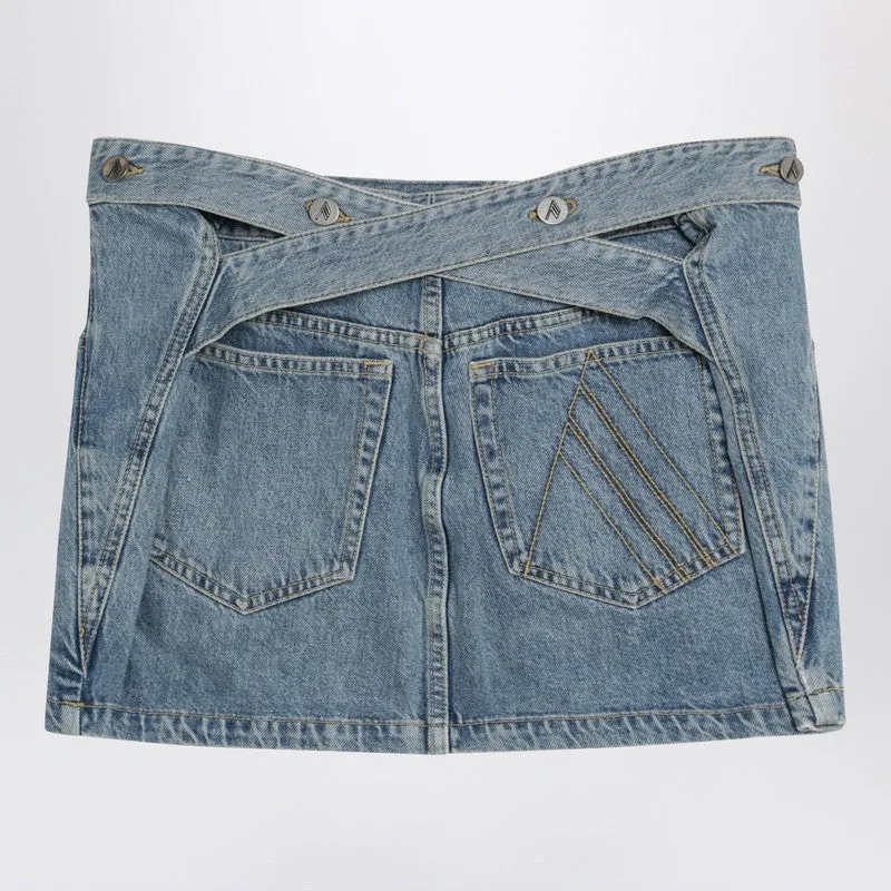 Light Blue Denim Mini Skirt sold by Wanan Luxury product image thumbnail 2