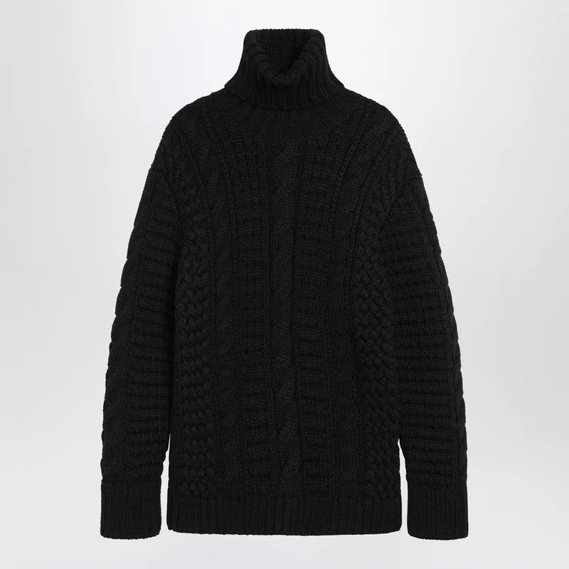 Black Wool Turtleneck Sweater sold by Wanan Luxury
