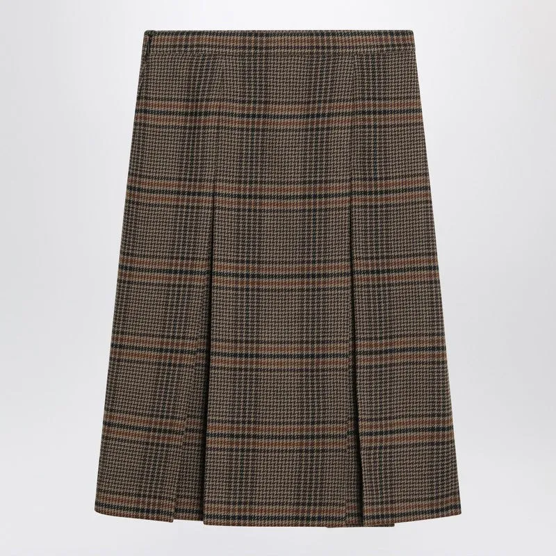 Prince Of Wales Wool Midi Skirt sold by Wanan Luxury product image thumbnail 2