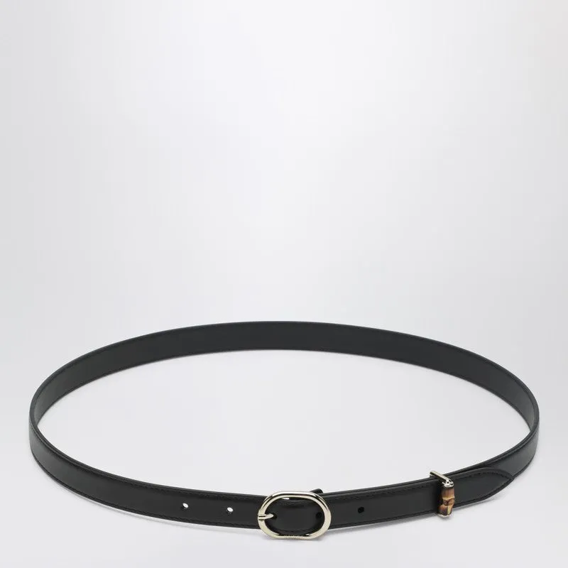 Thin Black Belt With Oval Buckle sold by Wanan Luxury