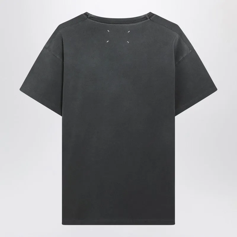 Black Washed-Out Cotton T-Shirt With Reverse Logo sold by Wanan Luxury product image thumbnail 2