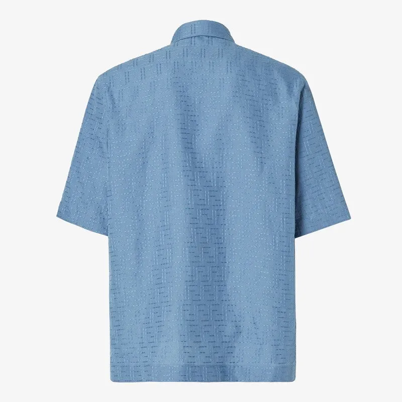 Light Blue Ff Jacquard Linen Shirt sold by Wanan Luxury product image thumbnail 2