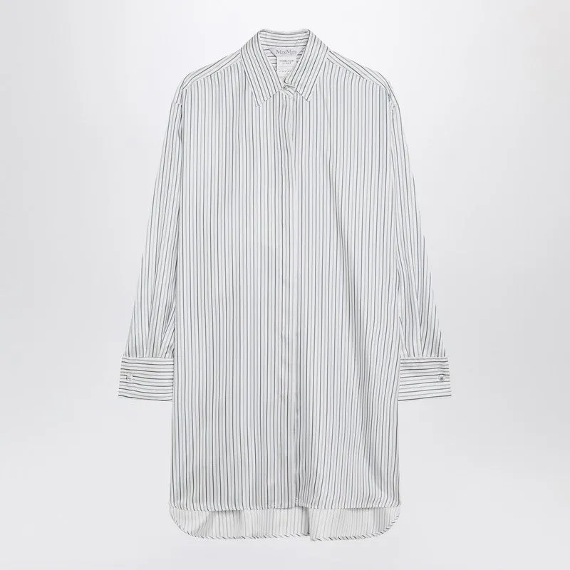 Oversized Striped Silk Shirt sold by Wanan Luxury