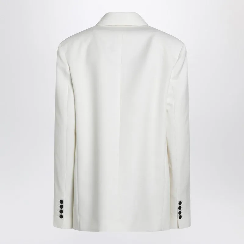 White Double-Breasted Wool-Blend Jacket sold by Wanan Luxury product image thumbnail 2