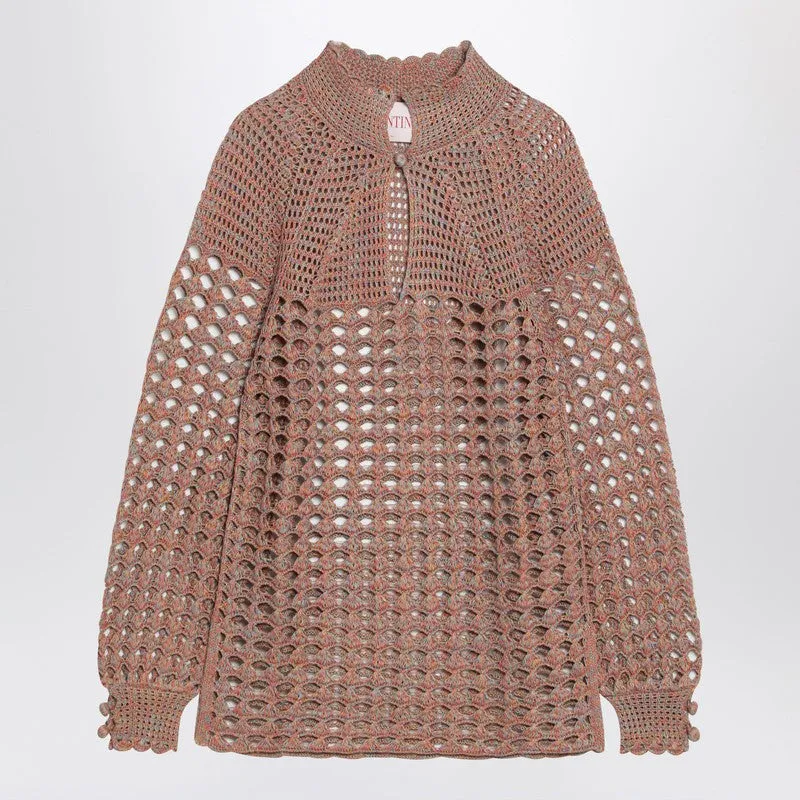 Openwork Sweater In Linen Blend made by Valentino