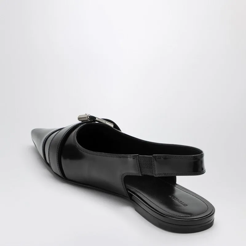 Voyou Black Leather Slingback sold by Wanan Luxury product image thumbnail 2