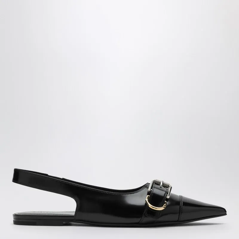 Voyou Black Leather Slingback made by Givenchy